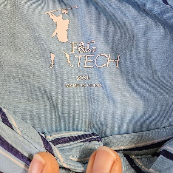 Blue Striped Polo Shirt for Men - Picture 6 of 10